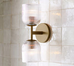Load image into Gallery viewer, Bravira Ribbed Glass Sconce - Metal Wall Light with Clear Glass Shade
