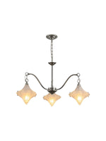Load image into Gallery viewer, Art Deco Astris Star Chandelier – Frosted Glass Deco Fixture for Dining Room
