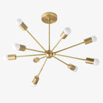 Load image into Gallery viewer, Mobilux Line Mid Century Sputnik Chandelier - Modern Brass Ceiling Light
