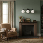 Load image into Gallery viewer, Glorica Glass Contemporary Vanity Light - 3 Light Globe Bathroom Fixture Opal Glass
