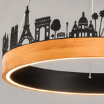 Cargar imagen en el visor de la Galería, Close-up of the black ring and wood grain finish