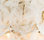 Load image into Gallery viewer, Sevra Cascading Glass Disc Round Flush Mount - Vintage Brass Ceiling Light
