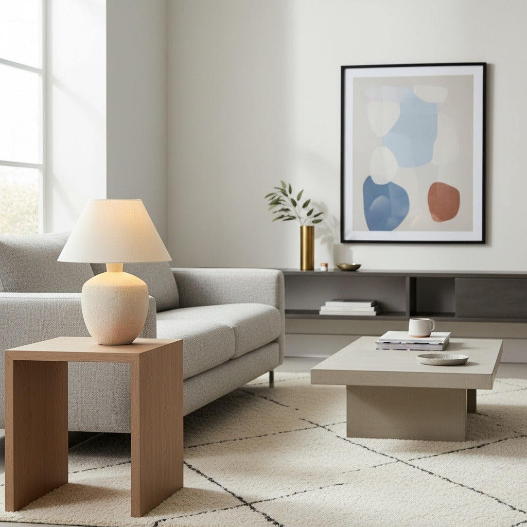 Ceruna Moderne Keramische Tafellamp – Sculpturaal Lichaam Strakke Afwerking voor Entree en Lounge