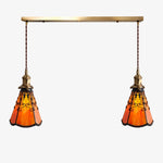 Cargar imagen en el visor de la Galería, orange red two-light linear pendant