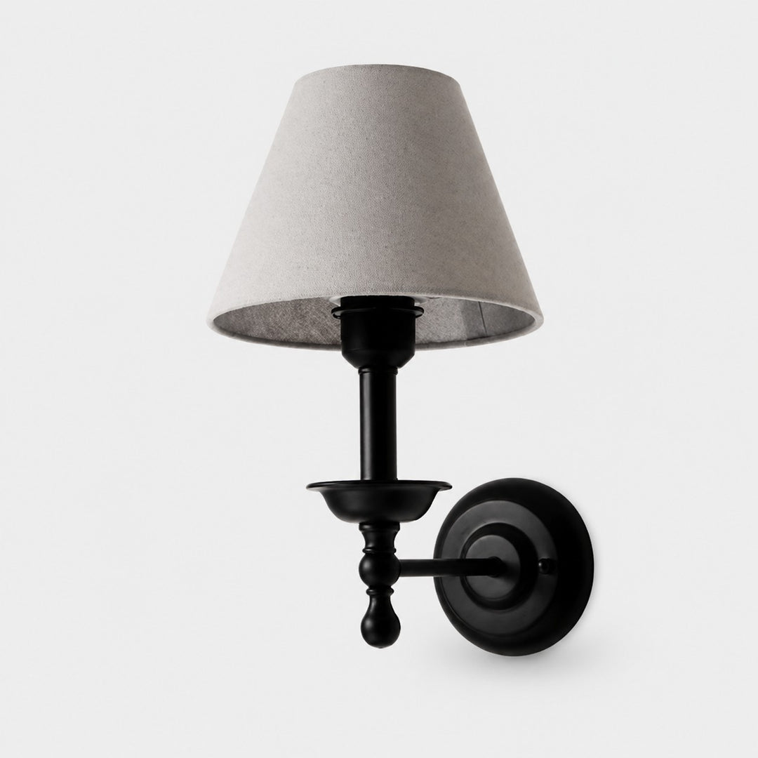 Vintage wandlamp met stoffen kap