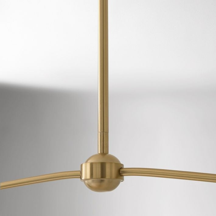Fibura Metal Modern Linen Shade Linear Chandelier - Clean Lines