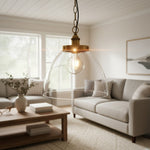 Afbeelding laden in galerijweergave, Novera Art Deco koepel verstelbare hoogte glazen kap hanglamp - Woonkamer