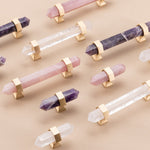 Load image into Gallery viewer, Brass Crystal Door Knobs: Kitchen Cabinet Knobs &amp; Bedroom Drawer Pulls
