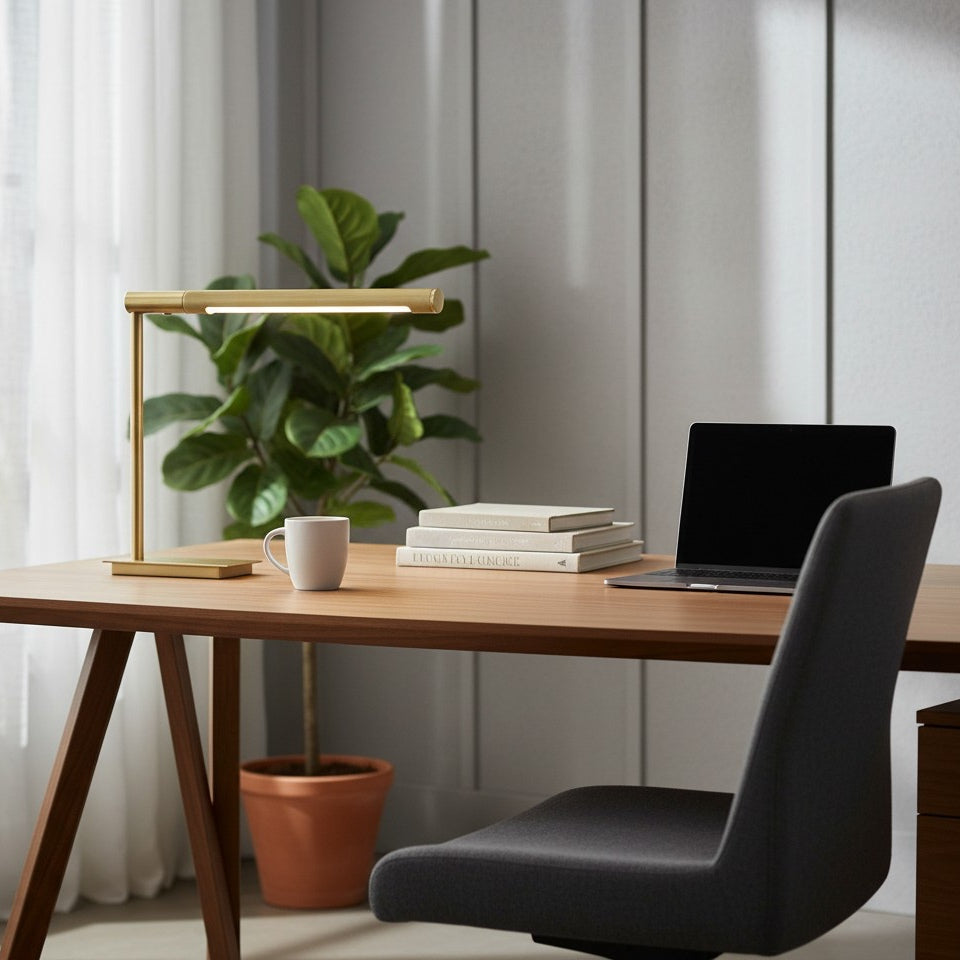 Zorv Schreibtischlampe – Zeitlose Metall-Schreibtischlampe mit Touch-Schalter für Arbeitszimmer oder Wohnzimmer