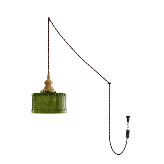 Suspension à enficher avec verre vert à chevrons