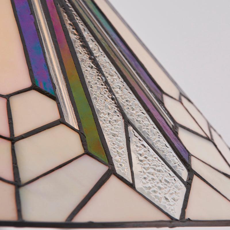 TF Astoria Tiffany Plafondhanglamp – Geometrisch Glasontwerp met Inkepingen voor Woonkamer