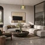 Afbeelding laden in galerijweergave, Emerald glass pendant in a modern living room