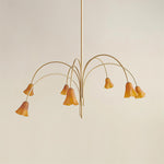 Load image into Gallery viewer, Bellina Modern Romantic Chandelier - Botanical Lily Design with Glass Flowers
