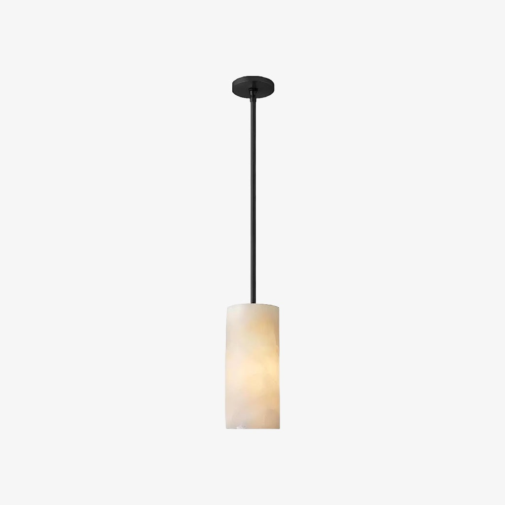Lumastera Lampa Wisząca o Cylindrycznym Kształcie z Naturalną Strukturą Kamienia - Luksusowa Lampa do Salonu