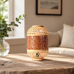Cargar imagen en el visor de la Galería, orange woven LED table lamp styled beside a sofa