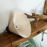 Cargar imagen en el visor de la Galería, Natural paper pendant shade side view showing socket