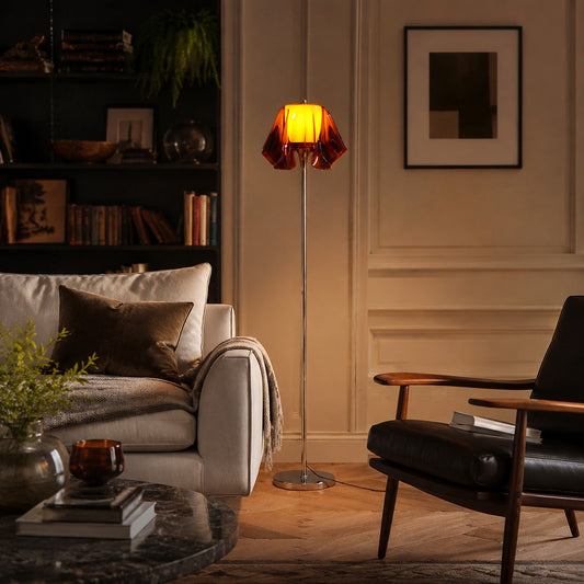 Lámpara de pie Bauhaus de acrílico con diseño floral para salas de estar