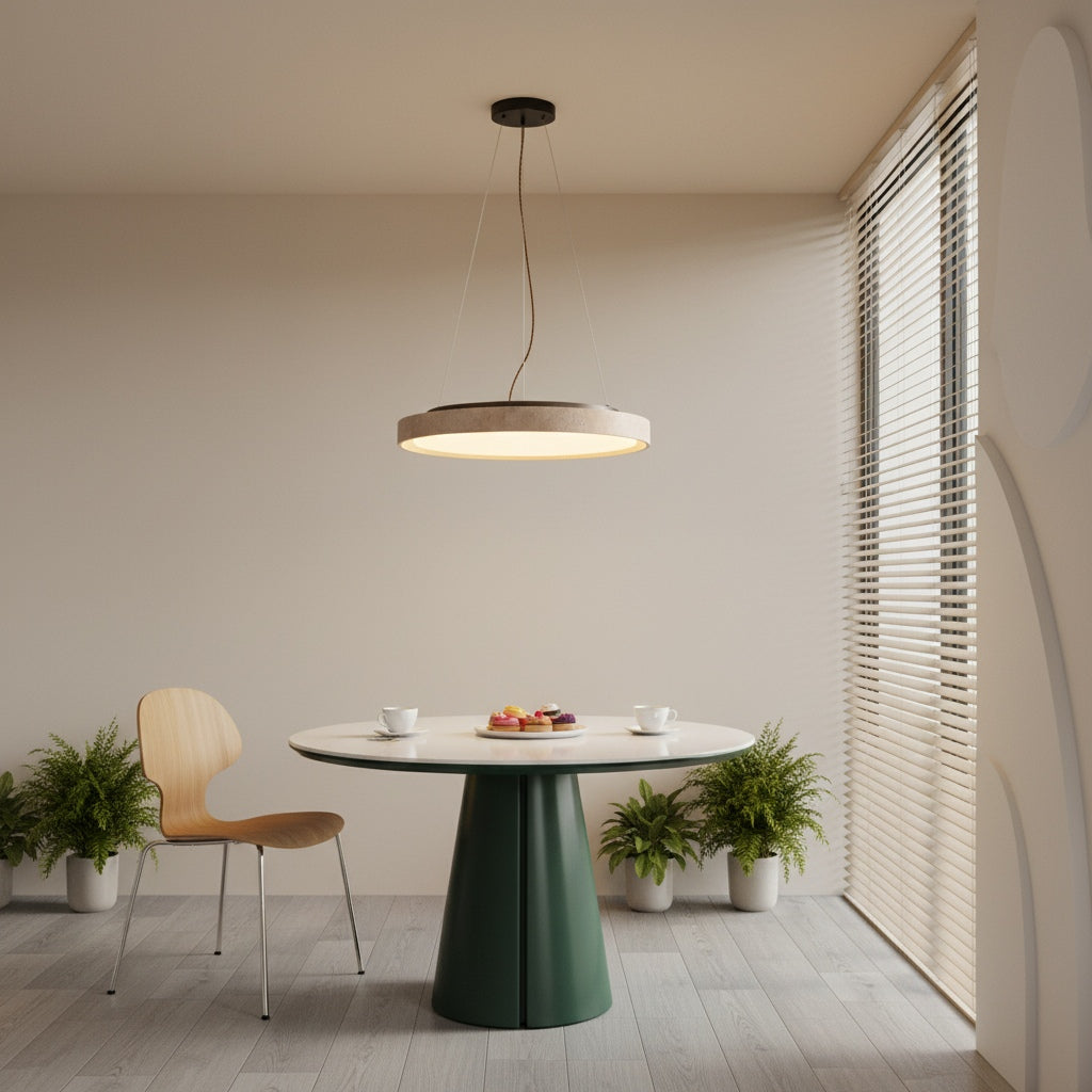 Lampada a sospensione minimalista Miravelle con paralume in pietra naturale per sala da pranzo