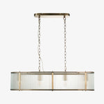 Bild in der Galerieansicht laden, RibGlow gerippte Glas-Hängeleuchte – Hängeleuchte im Antikstil für Esszimmer