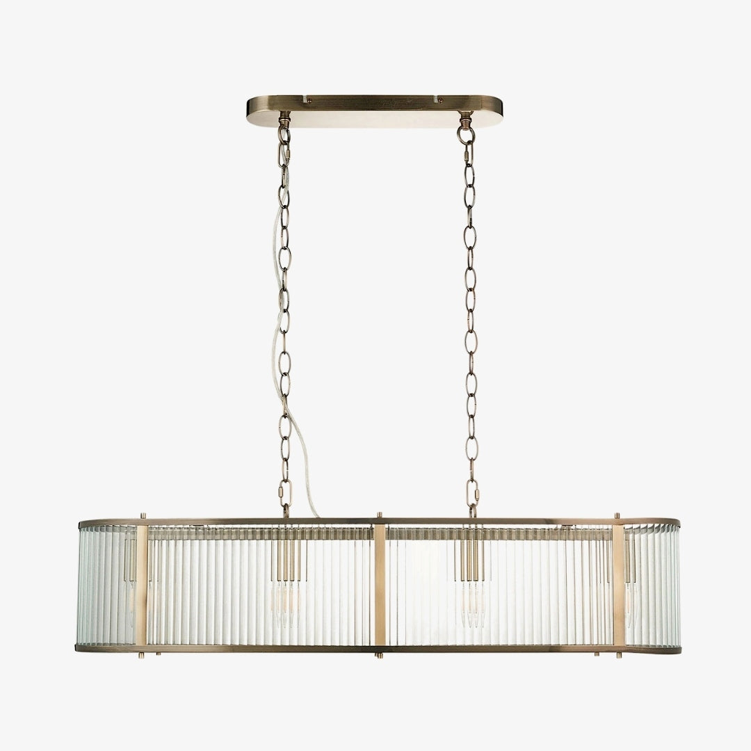 RibGlow gerippte Glas-Hängeleuchte – Hängeleuchte im Antikstil für Esszimmer