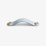 Afbeelding laden in galerijweergave, Cowhide leather and brass cabinet pull handle color and size option