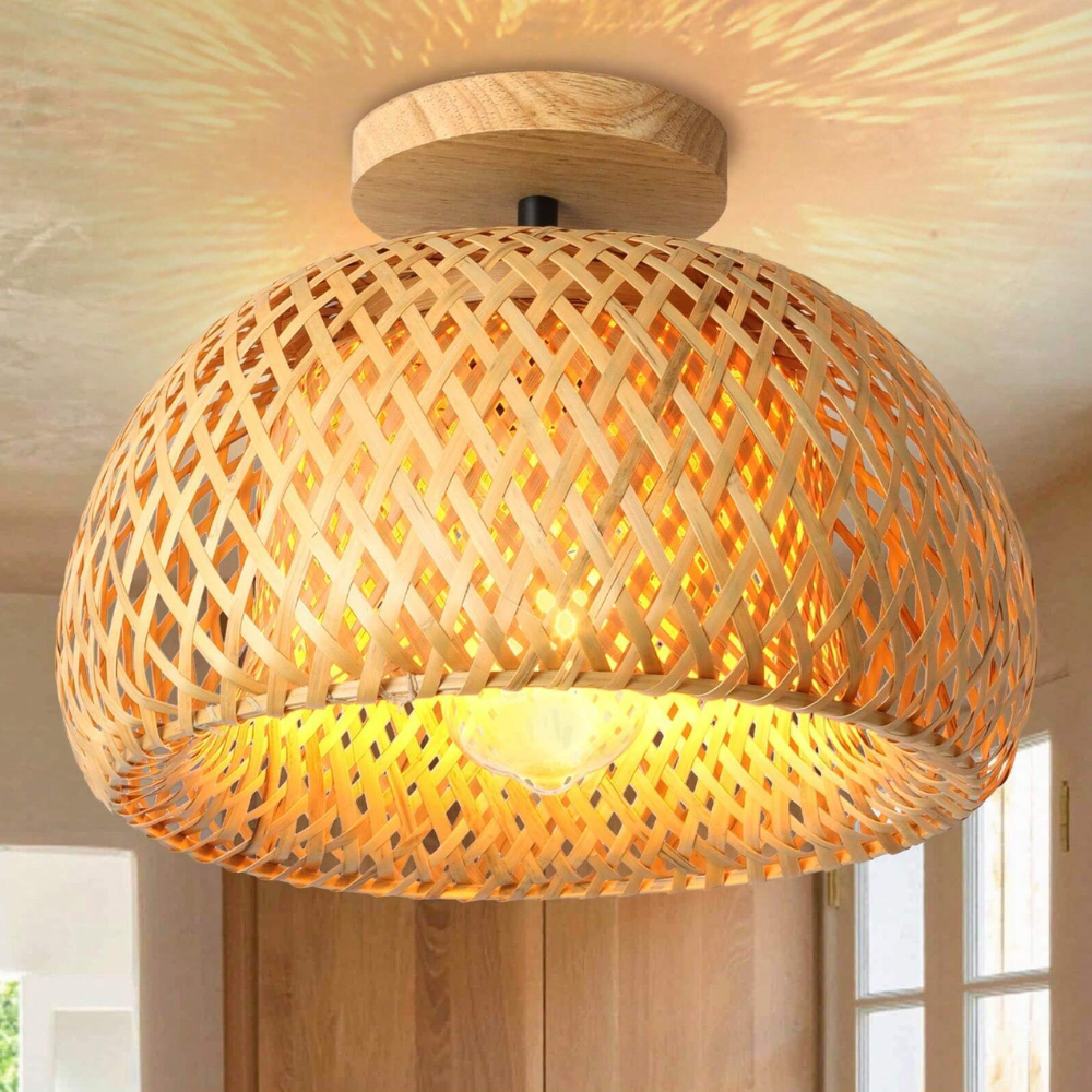 Świetliste Schronienie Lampa Sufitowa z Bambusa