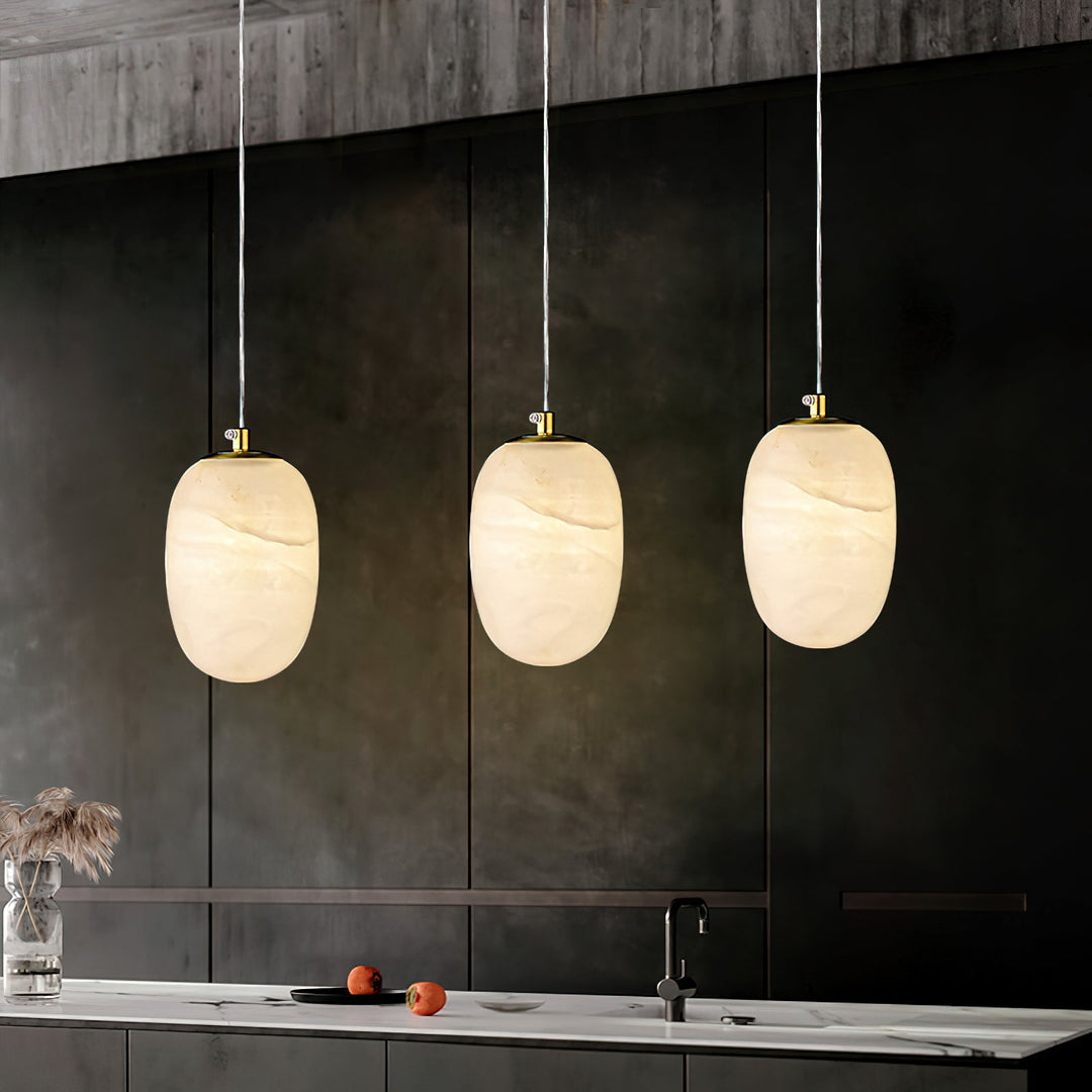 Lampa wisząca nocna z alabastru