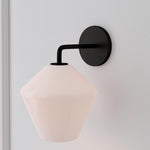 Load image into Gallery viewer, Merin Sculptural Milk Glass Geometric Wall Lamp
