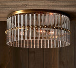Load image into Gallery viewer, Lumora Crystal Flush Mount – Elegant Brass Ceiling Light
