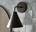 Load image into Gallery viewer, Korvi Iron Tapered Sconce Light - Wall Fixture in Black or Brass
