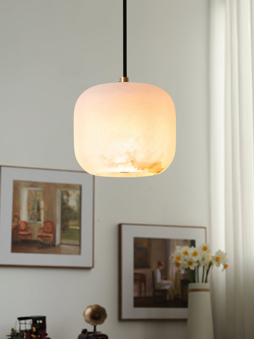 Lampa wisząca nocna z alabastru
