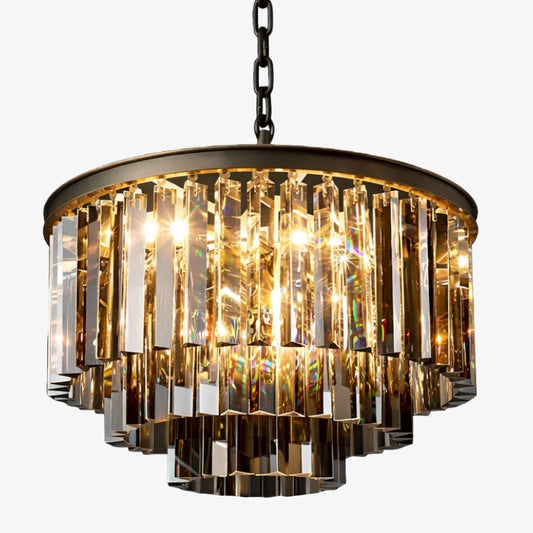 Aurevon Kristallen Prisma Metalen Frame Moderne Plafondkroonluchter voor Huis en Hotel