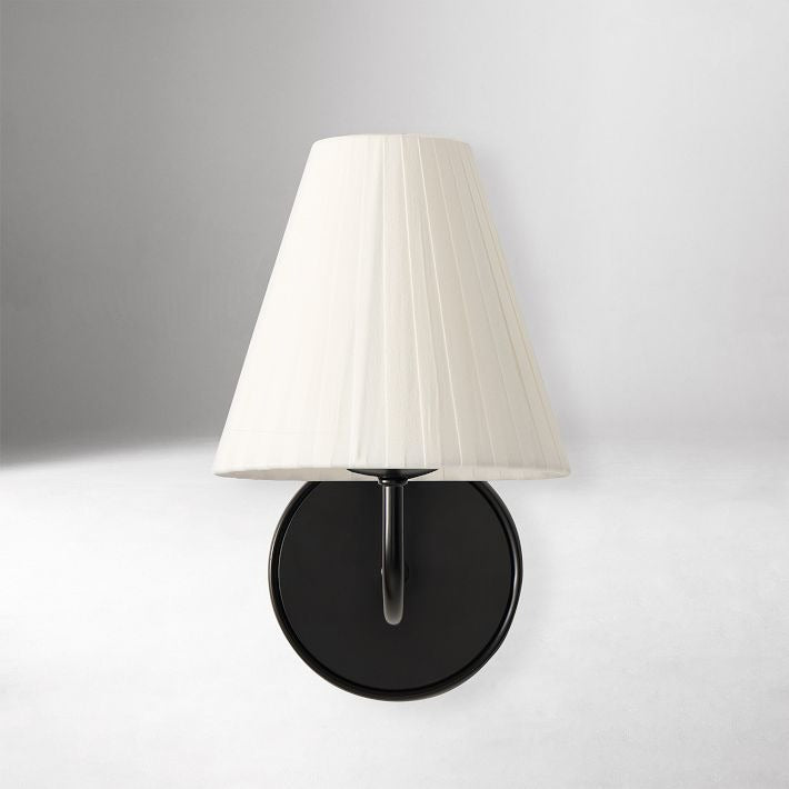 Fibura Sleek Metal Linen Shade Wall Light - Wall-Mounted Art