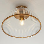 Load image into Gallery viewer, Luntra Ribbed Glass Uplighter Flush – Elegant Ceiling Light for Hallways and Bedrooms