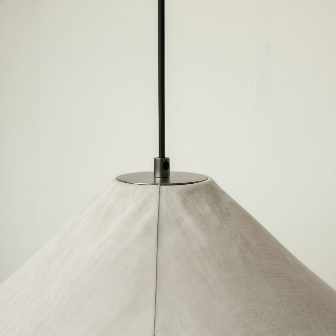 Lámpara colgante de lino plisado texturizado Zalen - Lámpara colgante de estilo tela neutra para dormitorio y sala de estar