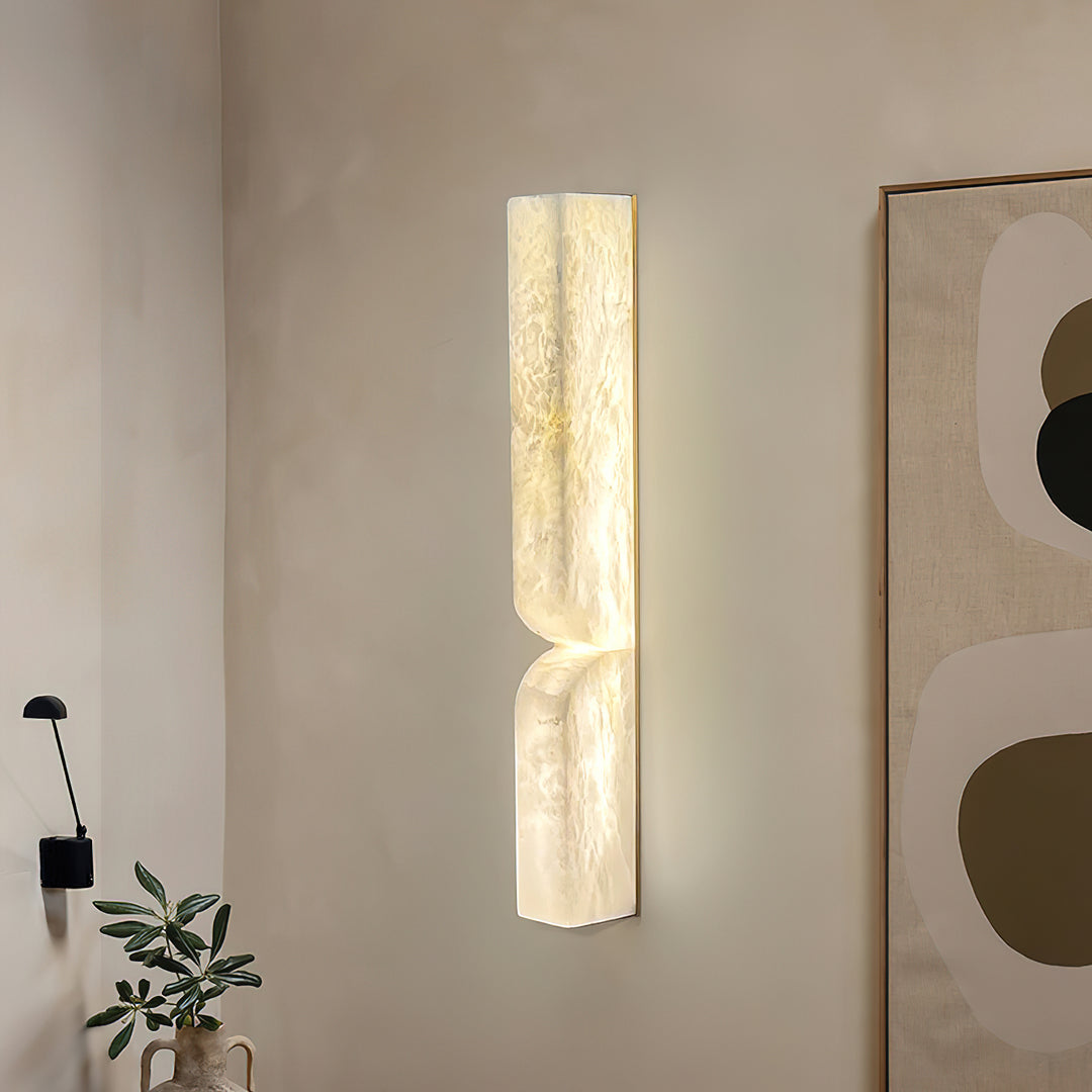 Rechteckige Alabaster-Wandleuchte