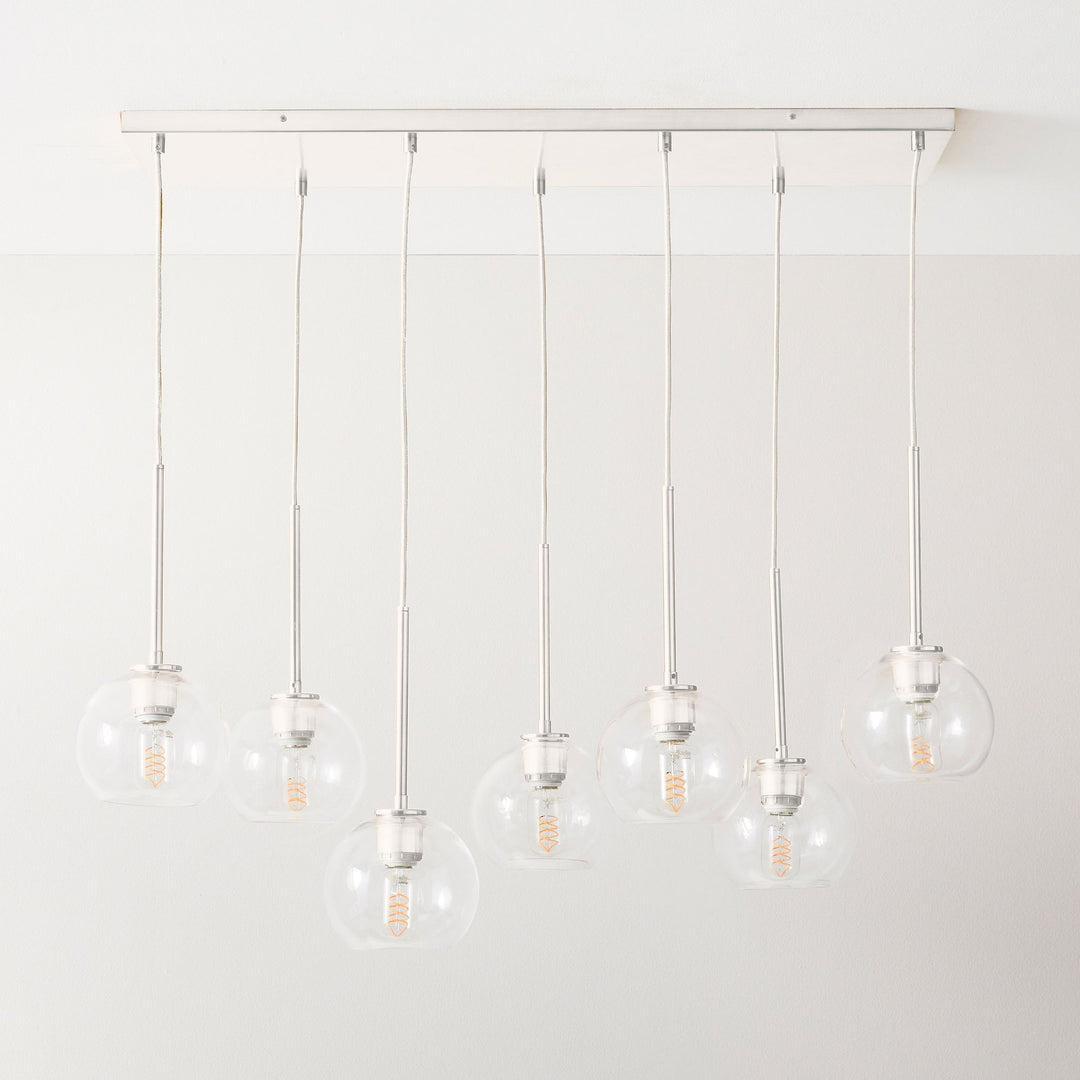 Selvion Elegant 7-Light Globe Chandelier – Glass Pendant Light