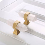 Load image into Gallery viewer, Brass Crystal Door Knobs: Kitchen Cabinet Knobs &amp; Bedroom Drawer Pulls
