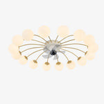Carica l'immagine nella visualizzazione Galleria, 16 Heads white and gold ceiling fan light