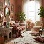 Load image into Gallery viewer, Ceruna Ceramic Table Lamp - Tapered Linen Shade Wax Resist for Bedroom