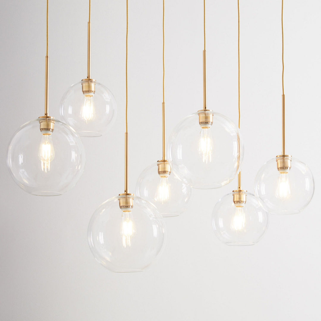Selvion Elegant 7-Light Globe Chandelier – Glass Pendant Light