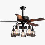 Cargar imagen en el visor de la Galería, Style C wood blades five-light ceiling fan