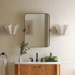Load image into Gallery viewer, Oslan Modern Plug-In Sconce - Scalloped Ivory Linen Shade Wall Lamp
