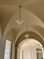 Load image into Gallery viewer, Art Deco Astris Elara Star Pendant Light – Frosted Glass Pendant with Geometric Style
