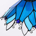 Cargar imagen en el visor de la Galería, Blue Stained Glass Wall Sconce With Curved Arm