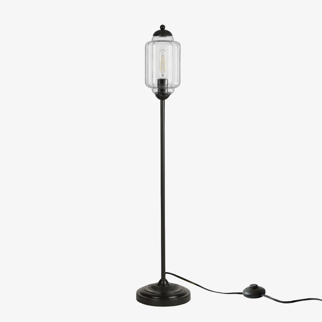 Eloise Strukturierte Glas-Kürbis-inspirierte Stehlampe - Organische Kunstfertigkeit und Retro-Stil für Wohnzimmer