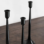 Carica l'immagine nella visualizzazione Galleria, Black iron candle holder cup and hand-finished texture detail