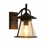 Cargar imagen en el visor de la Galería, Black Glass Outdoor Wall Lantern Sconce