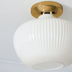 Load image into Gallery viewer, Rivrona Glass Flush Mount Ceiling Light - Modern Champagne Globe Design
