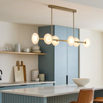 Load image into Gallery viewer, Elorina 6-Light Linear Chandelier - Modern Metal Light Fixture - Dining Room Lighting
